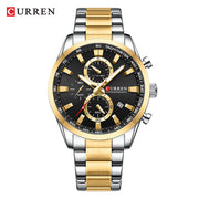 CURREN Opulent Edition Men's Chronograph Quartz Watch – Stainless Steel, Sporty with Date