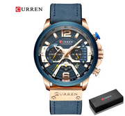 Top Brand Luxury: CURREN Casual Sport Men's Watch - Military Leather Strap, Fashion Chronograph With Box