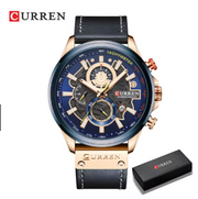 Luxury Redefined: CURREN Men's Sport Watch - Military Leather Strap, Fashion Chronograph with Gift Box