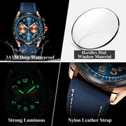 POEDAGAR Phantom Edition | Luxury Waterproof Chronograph Watch for Men
