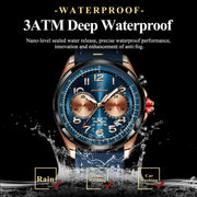 POEDAGAR Phantom Edition | Luxury Waterproof Chronograph Watch for Men