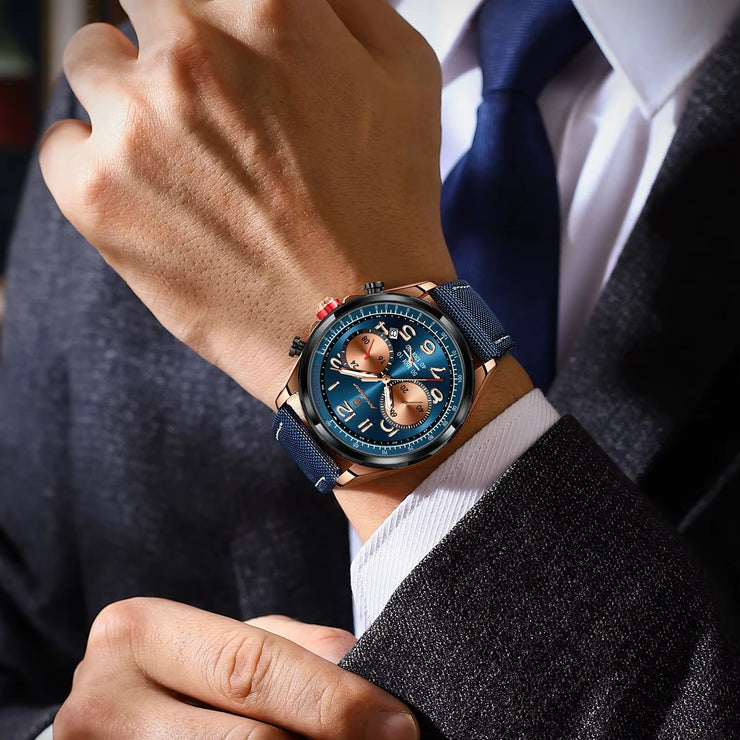 POEDAGAR Phantom Edition | Luxury Waterproof Chronograph Watch for Men
