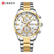 CURREN Opulent Edition Men's Chronograph Quartz Watch – Stainless Steel, Sporty with Date