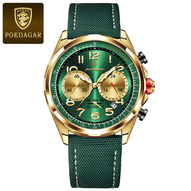 POEDAGAR Phantom Edition | Luxury Waterproof Chronograph Watch for Men