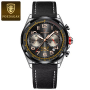 POEDAGAR Phantom Edition | Luxury Waterproof Chronograph Watch for Men